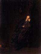 REMBRANDT Harmenszoon van Rijn An old man asleep at the Hearth (mk33) oil